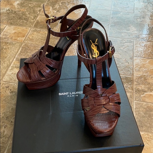 YSL Tribute crocodile effect sandal - Picture 4 of 7